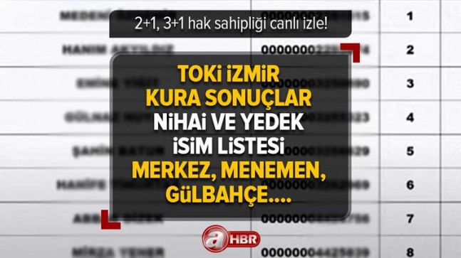 TOKİ İZMİR NİHAİ İSİM LİSTESİ