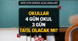 Okullar 4 gün okul, 3 gün tatil olacak mı? Okullar 4 gün okul, 3 gün tatil mi olacak?