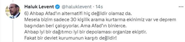 Haluk Levent kendisi için 'AFAD güzellemesi yapıyor' diyenlere böyle yanıt verdi: Devlet karşıtı değiliz