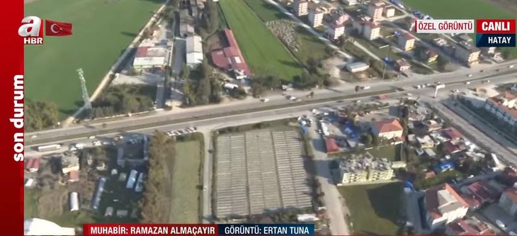 A Haber canlı yayında ekranlara taşıdı! İşte Hatay’daki büyük yıkımın havadan görüntüsü