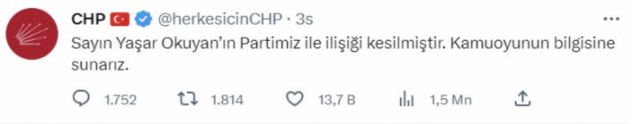 CHP ile ilişkisi kesilen Yaşar Okuyan ilk kez konuştu