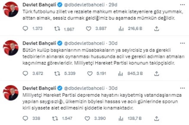 'Hükümet istifa' tezahüratları üzerine Devlet Bahçeli'den acil çağrı: Maçlar seyircisiz oynanmalı