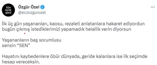 Muhalafetten Cumhurbaşkanı Erdoğan'a 'helalleşme' tepkisi: Sorumluluktan kaçamazsınız