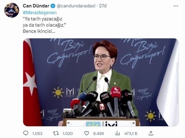 Masayı dağıtan Meral Akşener’e CHP’nin kalemşorlarından olay sözler: Tarih olacaksınız haydi uğurlar ola