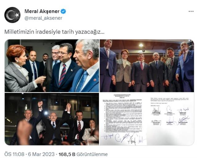 Aday açıklanırken yüzü asık olduğu görülen Akşener'den tek cümlelik paylaşım